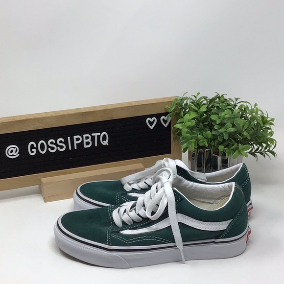 NWOT Vans Off The Wall Suede-Canvas Green Tennis Shoes Size 5 - Picture 2 of 5